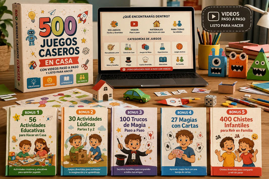 500 Juegos Caseros Para Hacer en Casa + 5 Bonus de regalo